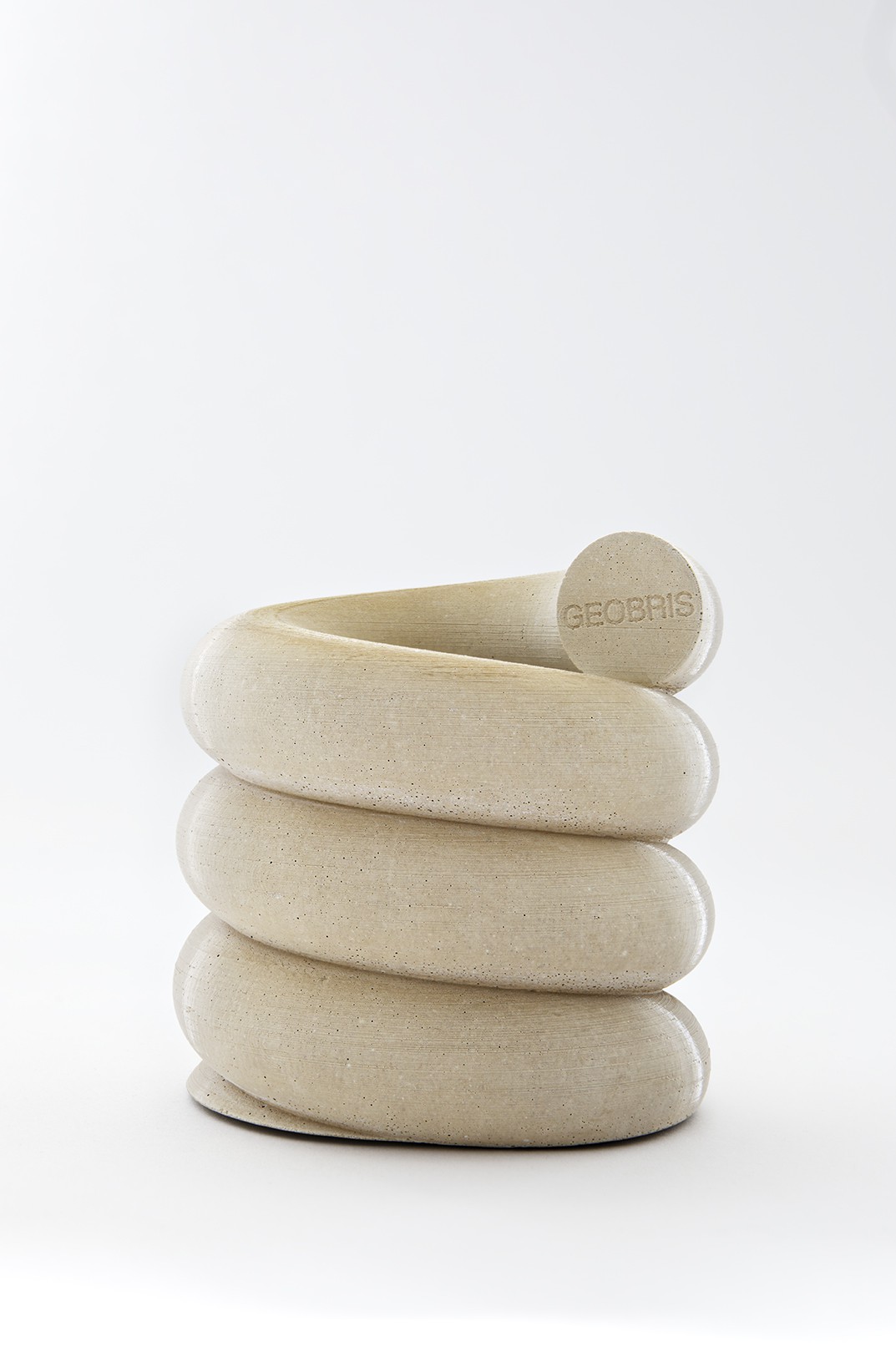 A pile of Geobris, a sustainable building material made from mealworm droppings, designed for the Futurium Berlin by Yana Zschiedrich